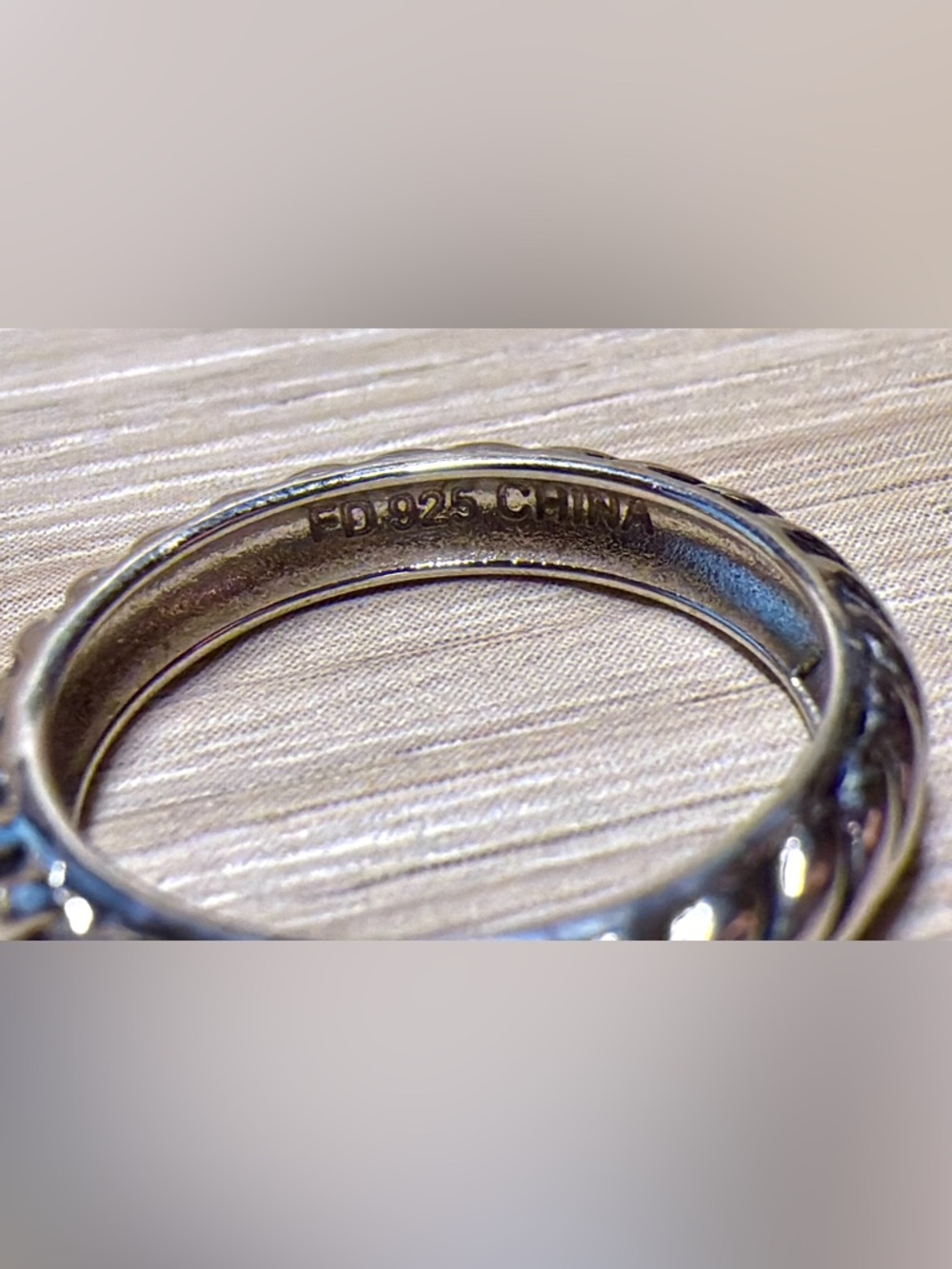 Vintage Designer FD Cable Twisted Sterling Silver & Gold Stacking Rings, Size 6 - Picture 7 of 13